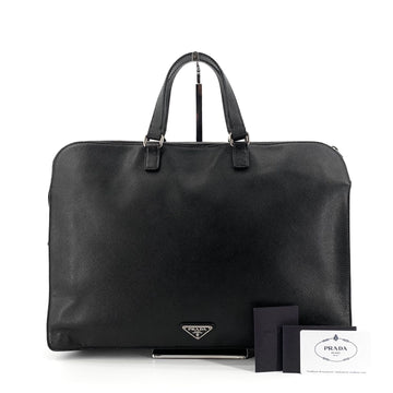 PRADA サフィアーノトライアングルロゴブリーフケーストートバッグ 155988090
