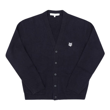 MAISON KITSUNE Grauer Fuchs Kopf Patch Herren Cardigan 155989142 [P]