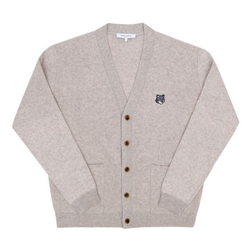 MAISON KITSUNE グレーフォックスヘッドパッチメンズカーディガン 155989143