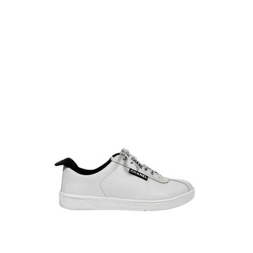CHANEL CC Logo Tennis Leather Lace Sneakers White G34085 155940224
