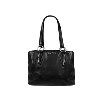MIU MIU Damen Vitello Karibik Phoenix Lux Leder Tote Schwarz RR1945 155940207