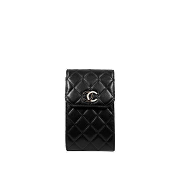 CHANEL CC-Logo Handyhalter Ketten WOC Mini Schultertasche Schwarz CP8283 155940204