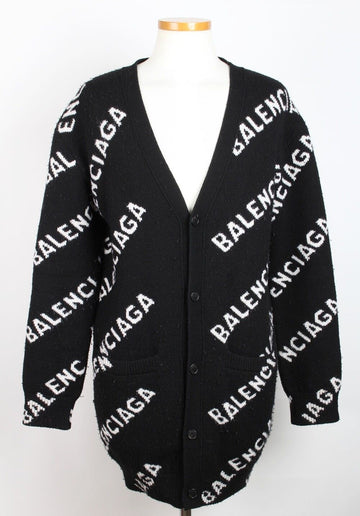 BALENCIAGA オールオーバーロゴカーディガン ブラック XS(95) 155990159