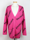 Balenciaga Allover Logo Cardigan Pink XS 155990370 [P]