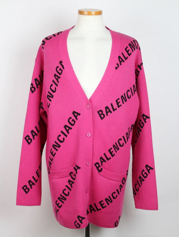 Balenciaga Allover Logo Cardigan Pink XS 155990370
