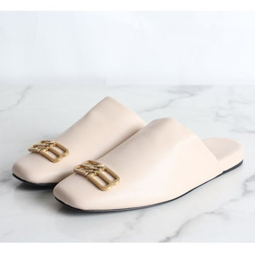 BALENCIAGA BB ゴールドレザー ミュール ローファー 39(255) 155990948