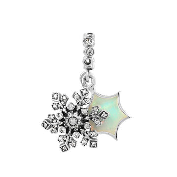 Pandora Charm 794142C01 Opalescent Snowflake Double Pendant and Dangle Silver Charm 150981090