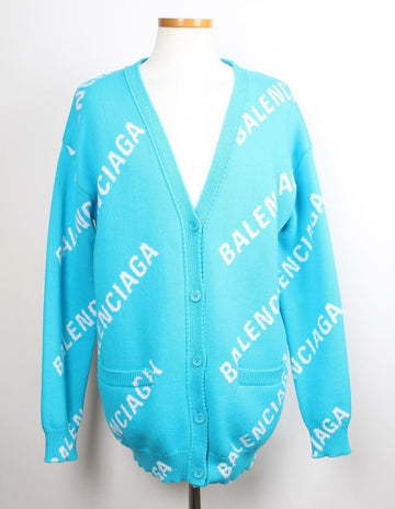 BALENCIAGA オールオーバーロゴカーディガン スカイブルー M(110) 155994344
