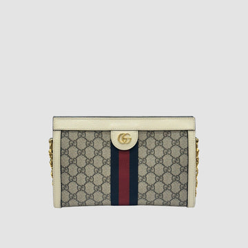 Gucci Ophidia GG Supreme Chain Shoulder Bag White Gold 503877 155995488