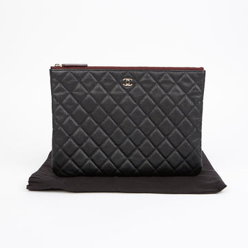 CHANEL Caviar Klassische Neue Mittel Clutch A82545 155624083