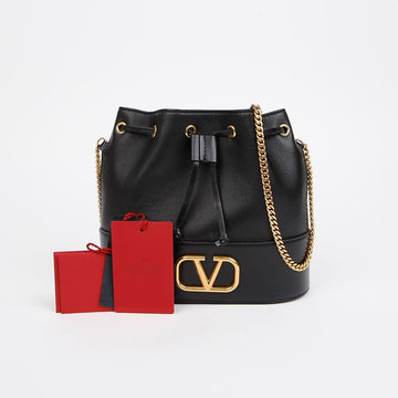 Valentino Logo Bucket Chain Shoulder Crossbody Bag 155629178
