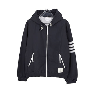 THOM BROWNE リップストップメッシュアシンメトリーフードジャケット 1サイズ 155629263