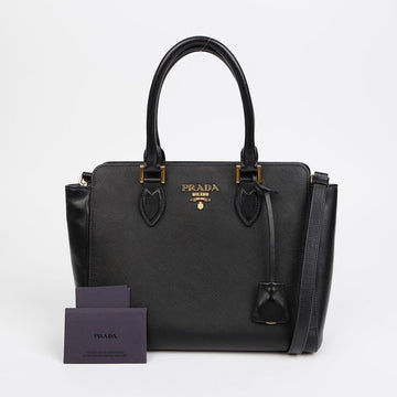 Prada Metal Logo Tote Shoulder Bag 155736683