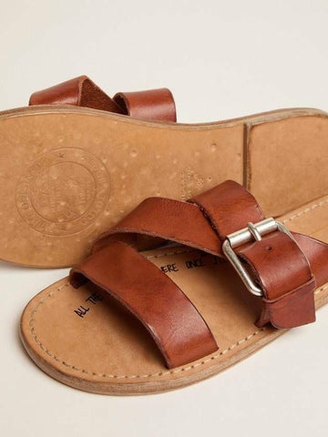 Golden Goose Leather Coated Margaret Flat Sandals 133016254