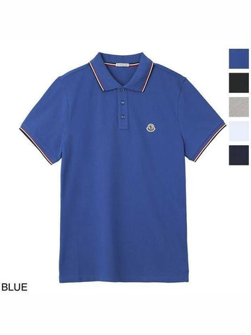 MONCLER Dreifarbige Logo-Patch Poloshirt 133041251