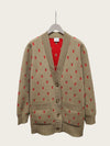 Burberry Archive Beige Monogram Wool Cashmere Blend Over Cardigan 155997801 [P]