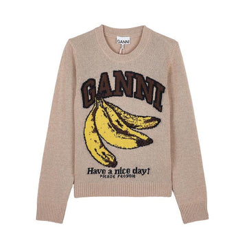GANNI 女性用グラフィックウールニット 155998002