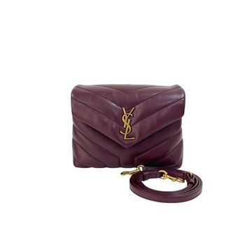 SAINT LAURENT バーガンディモノグラムルルトイトートバッグ兼クロスバッグH00297 155998031
