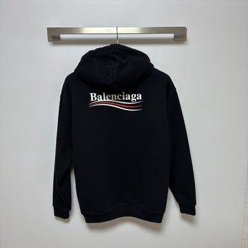Balenciaga Wave Logo Hooded Sweatshirt Oversized Black 155998182