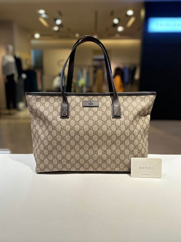 Gucci Canvas Shopper Brown Shoulder Bag 211137 156001425