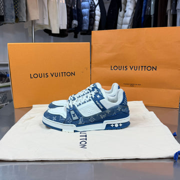 LOUIS VUITTON Monogram Trainer Denim Sneakers 156003826