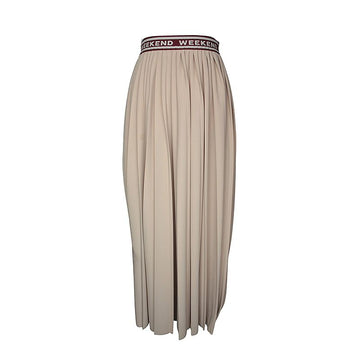 Weekend MaxMara Beige Banding Pleated Skirt 55 156004708