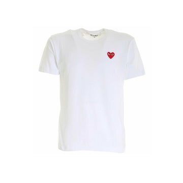 COMME DES GARCONS 26SS レディース レッド ハート ワッペン パッチ Tシャツ ホワイト AX-T108-051-2 151009448