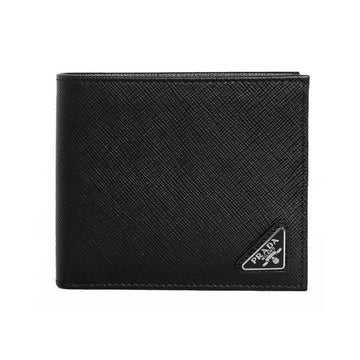 Prada Saffiano Triangle Logo Bi-Fold Wallet Black 2MO513 QHH F0002 150622382