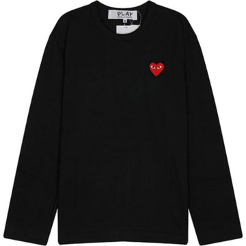COMME DES GARCONS Langärmeliges T-Shirt mit rotem Aufnäher 156017330