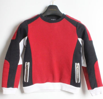 BALMAIN キッズバイカー裏起毛トレーナー10A 156036516