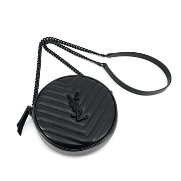 Saint Laurent Monogram Black Leather Tambourine Crossbody Bag 610436 156036543