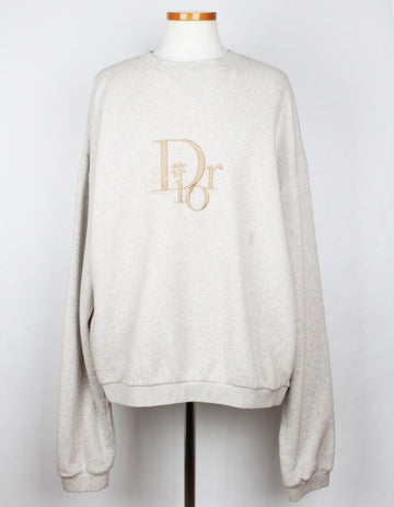 DIOR 限定版刺繍ロゴフリーススウェットシャツグレーXL(105) 156036809