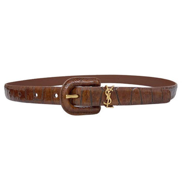 SAINT LAURENT Damen Croc-Embossed Leder-Gürtel 848841 AAF9L 9345 156037631