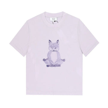 MAISON KITSUNE Yoga Fox Print Damen Kurzarmshirt 0173 144569646