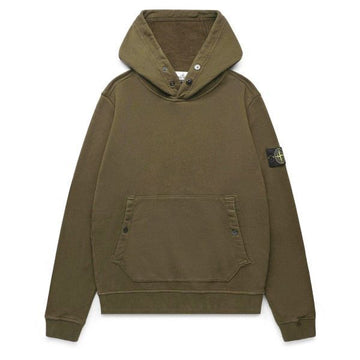 STONE ISLAND Brushed Cotton Fleece Snap Hooded Sweatshirt_Regular Fit (791561720 V0058) 120901940