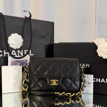 CHANEL キャビア カーフスキン フラップ ショルダーバッグ 3181 156040145