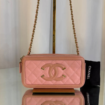 CHANEL Filigran Ketten-Crossbody-Tasche aus Kaviar A84450 156040465