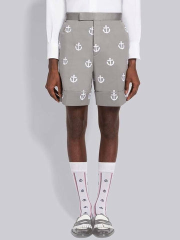 Thom Browne Satin Stitch Anchor Half Drop Shorts 133044809