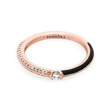 PANDORA Ring Mi Pavé Schwarze Dual Rose Damenring 182528C01 53471871