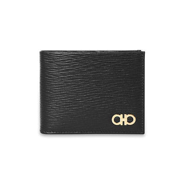 Salvatore Ferragamo Wallet Hammered Black Men's Bi-Fold 40552127