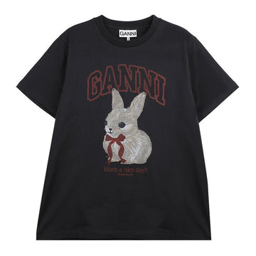 GANNI Graues Bunny T-Shirt A1050061-252 152598921