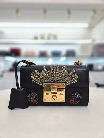 GUCCI Paddle Lock Beaded Leder Schultertasche 432183 156050669