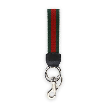 GUCCI キャンバスウェブキーチェーンキリング(グリーン/レッド) 8942 121710853