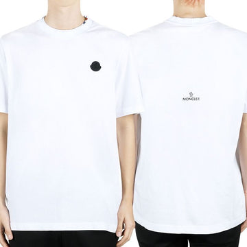 MONCLER モンクレール メンズ ロゴ アップリケ 半袖 (ホワイト) 829H8 001 122646681