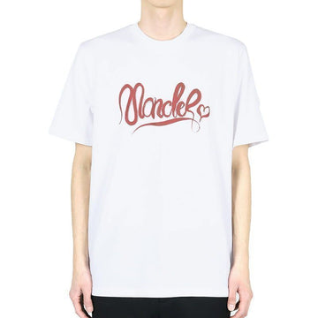 MONCLER Herren Calligraphy Logo T-Shirt (Weiß) 8C00001 89AUG 00A 127540048