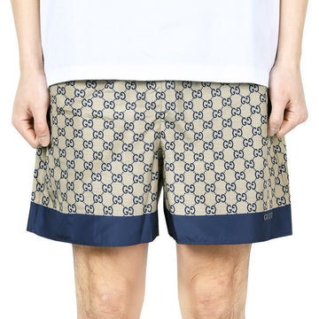 GUCCI GGロゴポプリンテックスイムパンツ（ベージュ/ブラック） 815603 XHAJ4 2108 128680142
