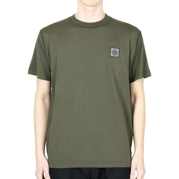Stone Island Stone Men's Garment Dyed Logo Patch Slim Fit T-Shirt (Military Green) K1S15 2100237 S0057 V0054 130088054