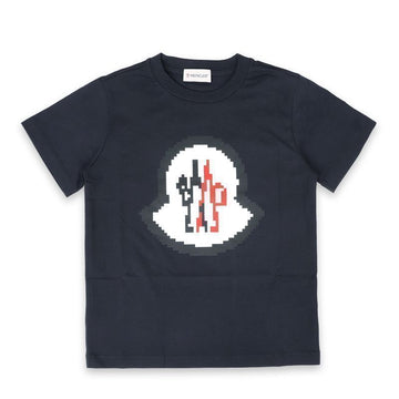 MONCLER モンクレール キッズ ワッペン ピクセル ロゴ 半袖 (ネイビー) 8C00004 89AFV 778 8,10A 130820603