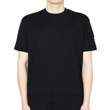 MONCLER モンクレール メンズ ロゴ パッチ シルク コットン 半袖 (ブラック) 9C00011 M6329 999 133348267