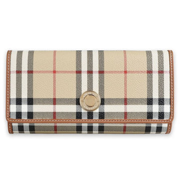 BURBERRY Damen Vintage Karomuster Leder Langgeldbörse (Beige) A7026 135444180